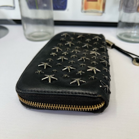 Jimmy Choo Black Wallet with Silver Star Studs - Picture 4 of 7